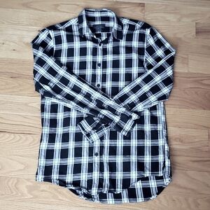 Zara Black And White Plaid Shirt Size M